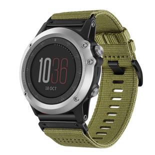 For Garmin Fenix 3 / Fenix 3 HR Nylon Canvas Quick Release 26mm Watch Band(Army Green)