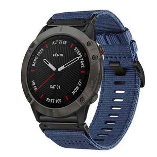 For Garmin Fenix 6X / 6X Pro Nylon Canvas Quick Release 26mm Watch Band(Blue)