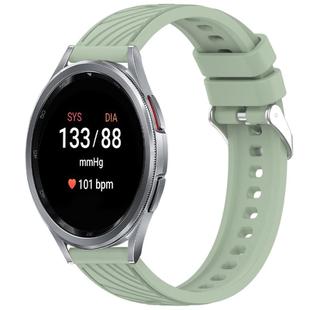 For Samsung Galaxy Watch 7 44mm Stripe Texture Silicone 20mm Watch Band(Light Green)