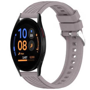 For Samsung Galaxy Watch FE 40mm Stripe Texture Silicone 20mm Watch Band(Roland Purple)