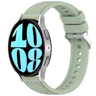 For Samsung Galaxy Watch 6 44mm Stripe Texture Silicone 20mm Watch Band(Light Green)