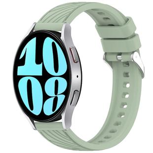 For Samsung Galaxy Watch 6 40mm Stripe Texture Silicone 20mm Watch Band(Light Green)