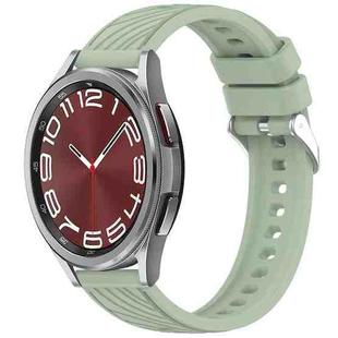 For Samsung Galaxy Watch 6 Classic 47mm Stripe Texture Silicone 20mm Watch Band(Light Green)