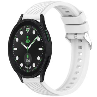 For Samsung Galaxy Watch5 Pro Golf Edition Stripe Texture Silicone 20mm Watch Band(White)