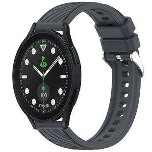 For Samsung Galaxy Watch5 Pro Golf Edition Stripe Texture Silicone 20mm Watch Band(Dark Gray)