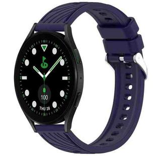 For Samsung Galaxy Watch5 Golf Edition Stripe Texture Silicone 20mm Watch Band(Midnight Blue)