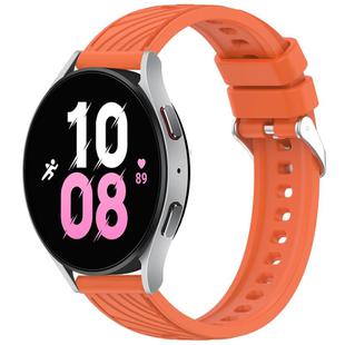 For Samsung Galaxy Watch 5  44mm Stripe Texture Silicone 20mm Watch Band(Orange)