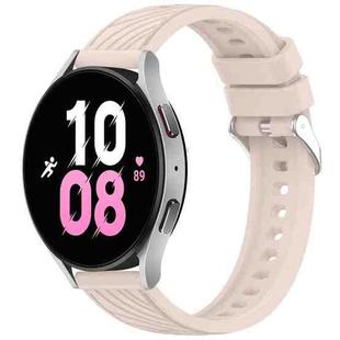 For Samsung Galaxy Watch 5  44mm Stripe Texture Silicone 20mm Watch Band(Pink)