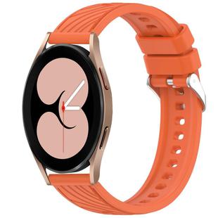 For Samsung Galaxy Watch 4 40mm Stripe Texture Silicone 20mm Watch Band(Orange)