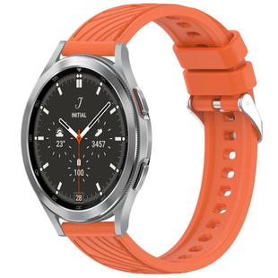 For Samsung  Galaxy Watch 4 Classic 46mm Stripe Texture Silicone 20mm Watch Band(Orange)