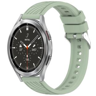 For Samsung  Galaxy Watch 4 Classic 46mm Stripe Texture Silicone 20mm Watch Band(Light Green)