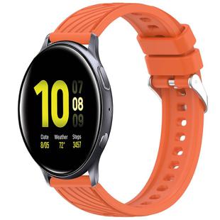 For Samsung Galaxy Watch Active2 40mm Stripe Texture Silicone 20mm Watch Band(Orange)