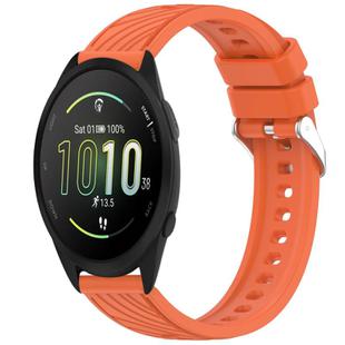 For Garmin Forerunner 165 Stripe Texture Silicone 20mm Watch Band(Orange)