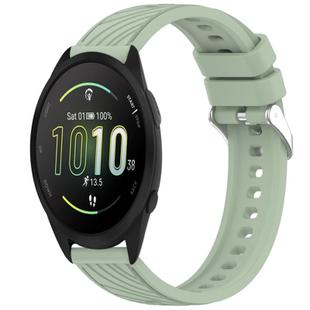 For Garmin Forerunner 165 Stripe Texture Silicone 20mm Watch Band(Light Green)