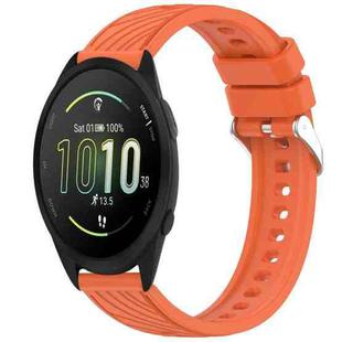 For Garmin Forerunner 165 Music Stripe Texture Silicone 20mm Watch Band(Orange)