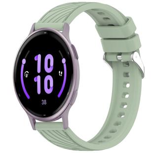 For Garmin Active 5 Stripe Texture Silicone 20mm Watch Band(Light Green)