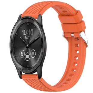 For Garmin VivoMove Trend Stripe Texture Silicone 20mm Watch Band(Orange)