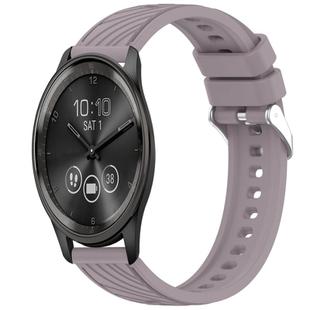 For Garmin VivoMove Trend Stripe Texture Silicone 20mm Watch Band(Roland Purple)