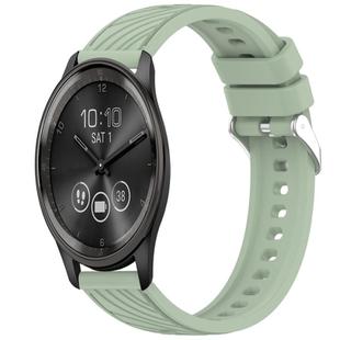 For Garmin VivoMove Trend Stripe Texture Silicone 20mm Watch Band(Light Green)