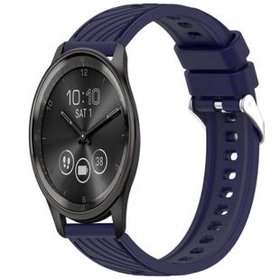 For Garmin VivoMove Trend Stripe Texture Silicone 20mm Watch Band(Midnight Blue)