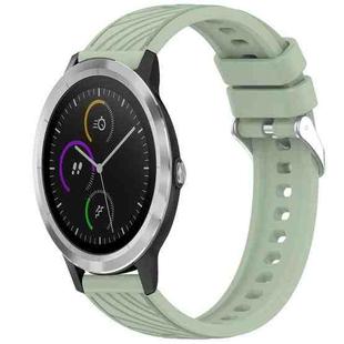 For Garmin Vivoactive 3 Stripe Texture Silicone 20mm Watch Band(Light Green)