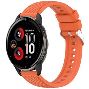 For Garmin Venu 2 Plus Stripe Texture Silicone 20mm Watch Band(Orange)