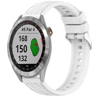 For Garmin Approach S40 Stripe Texture Silicone 20mm Watch Band(White)