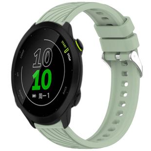 For Garmin Forerunner 158 Stripe Texture Silicone 20mm Watch Band(Light Green)