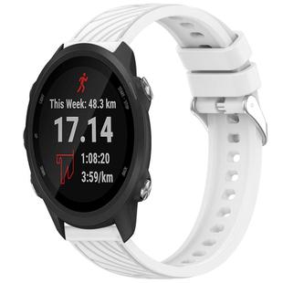 For Garmin Forerunner 245 / 245 Music Stripe Texture Silicone 20mm Watch Band(White)