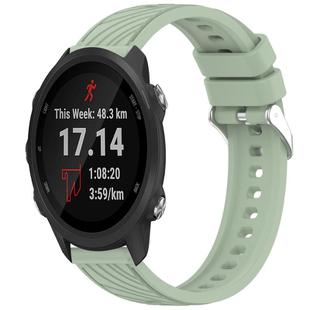 For Garmin Forerunner 245 / 245 Music Stripe Texture Silicone 20mm Watch Band(Light Green)