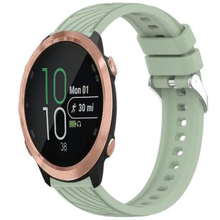 For Garmin Forerunner 645 / 645 Music Stripe Texture Silicone 20mm Watch Band(Light Green)