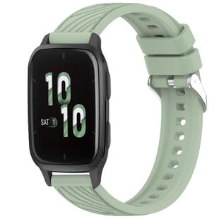 For Garmin Forerunner Sq2 / Sq2 Music Stripe Texture Silicone 20mm Watch Band(Light Green)