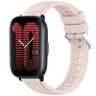 For Amazfit Active Stripe Texture 20mm Silicone Watch Band(Pink)