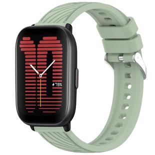 For Amazfit Active Stripe Texture 20mm Silicone Watch Band(Light Green)