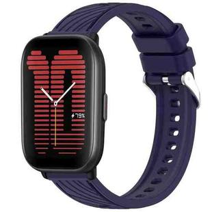 For Amazfit Active Stripe Texture 20mm Silicone Watch Band(Midnight Blue)