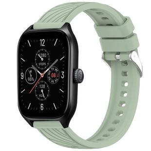 For Amazfit GTS 4 Stripe Texture 20mm Silicone Watch Band(Light Green)