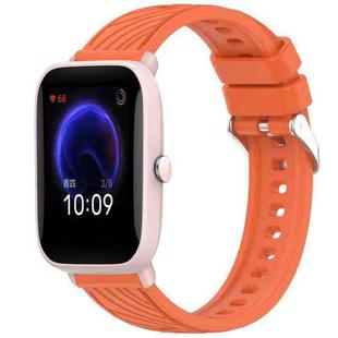 For Amazfit Pop Pro Stripe Texture 20mm Silicone Watch Band(Orange)