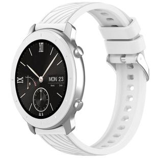 For Amazfit Pop Stripe Texture 20mm Silicone Watch Band(White)