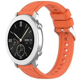 For Amazfit Pop Stripe Texture 20mm Silicone Watch Band(Orange)