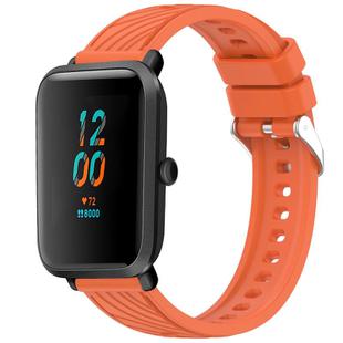 For Amazfit Bip 1S Stripe Texture 20mm Silicone Watch Band(Orange)