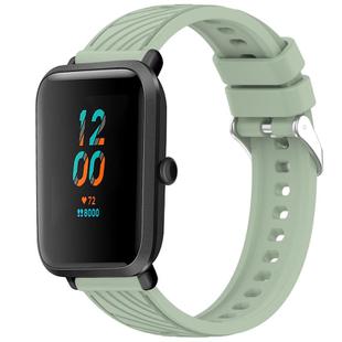 For Amazfit Bip 1S Stripe Texture 20mm Silicone Watch Band(Light Green)