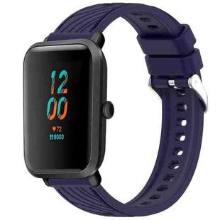 For Amazfit Bip 1S Stripe Texture 20mm Silicone Watch Band(Midnight Blue)