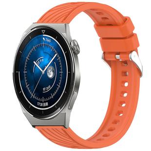 For Huawei Watch GT 3 Pro 43mm Stripe Texture 20mm Silicone Watch Band(Orange)