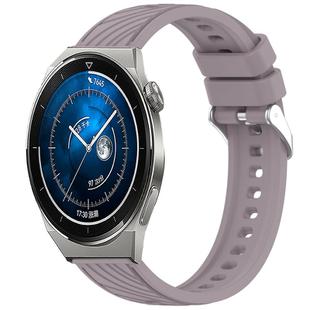 For Huawei Watch GT 3 Pro 43mm Stripe Texture 20mm Silicone Watch Band(Roland Purple)