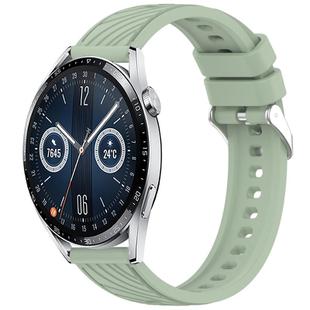 For Huawei Watch GT 3 42mm Stripe Texture 20mm Silicone Watch Band(Light Green)