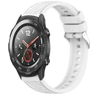 For Huawei Watch 2 Stripe Texture 20mm Silicone Watch Band(White)