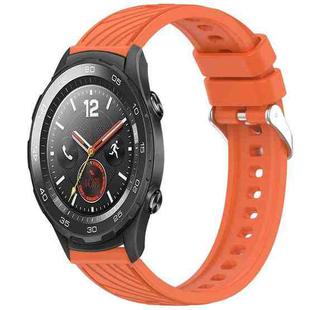 For Huawei Watch 2 Stripe Texture 20mm Silicone Watch Band(Orange)