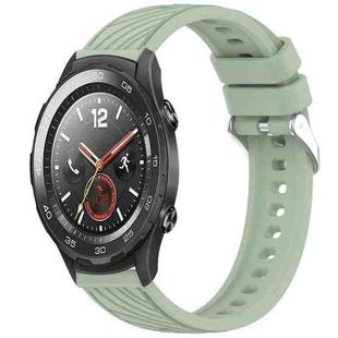 For Huawei Watch 2 Stripe Texture 20mm Silicone Watch Band(Light Green)