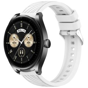 For Huawei Watch Buds Stripe Texture 22mm Silicone Watch Band(White)