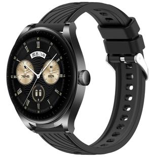 For Huawei Watch Buds Stripe Texture 22mm Silicone Watch Band(Black)